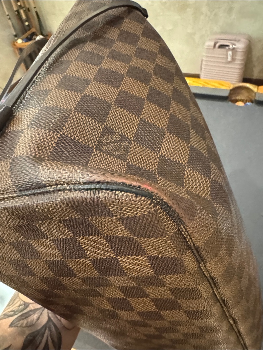 Lv Nevwrfull Mm Brown Checkered Tote Bag - Picture 15 of 16
